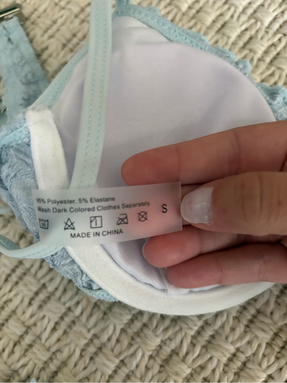 Light Blue Ruffled Lace Bikini Set - Picture 4 of 4